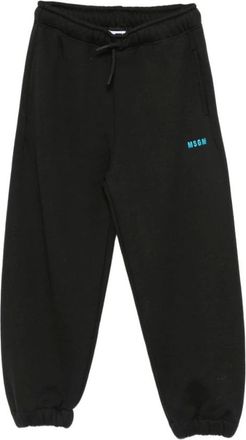 Msgm Logo Print Joggers - male - MSGM - Sweatpants - Black - 12 Y - Kids