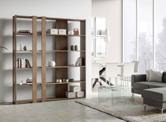 Itamoby Librer&iacute;a De Pared Dise&ntilde;o Madera Moderno 6 Estantes Casa Oficina Kato C Wood