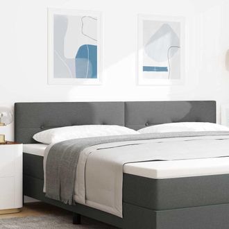 vidaXL Testiera Regolabile In Altezza Grigio Scuro 200 Cm Tessuto Vidaxl