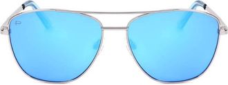 Priv&eacute; Revaux Blue Mirror Pilot Sunglasses THEHOUSTONS 0010 57