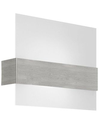 Eglo Eglo Nikita 1 Light Wall Light With Matte Nickel Finish & Satin Glass