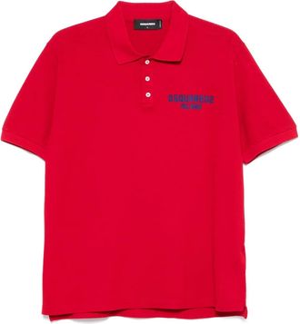 Dsquared2 dyed logo-patch polo shirt