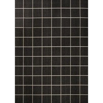 Jonathan Y Designs Grid Modern Squares Indoor/Outdoor Area Rug in Black/cream at Nordstrom, Size 4Ft 0In X 6Ft 0In