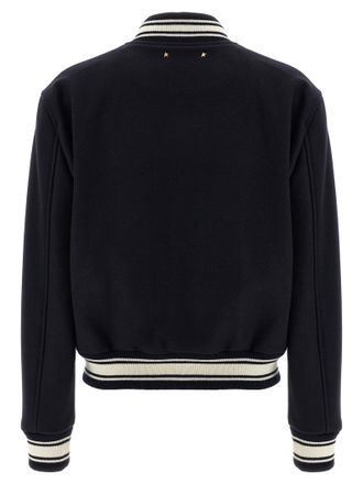 Golden Goose Womens Blue Virgin Wool Bomber Clothing