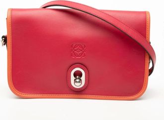 Loewe Pre-owned Cross Body Bags, female, Red, Size: ONE SIZE Pre-owned Leather Crossbody Bag