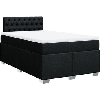 vidaXL Cama Box Spring Con Colch&oacute;n Tela Negro 120x200 Cm Vidaxl