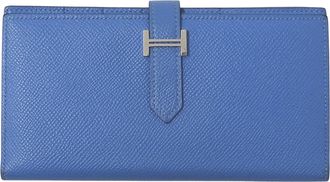 Hermès Blue Epsom Leather Long Wallet (Bi-Fold) (Pre-Owned)