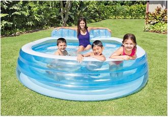 Trade Shop Trade Shop - Piscina Family Con Poltrona Swim Center Gonfiabile 229x218x79cm A 3 Anelli 57190