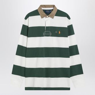 Polo Ralph Lauren Green/Cream Striped Classic Fit Polo Shirt