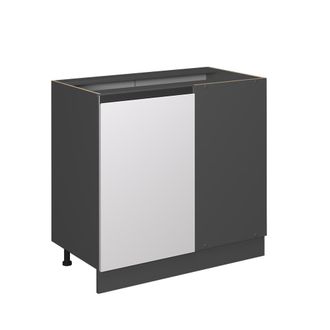 Vicco Armario De Esquina R-line, Blanco, 86 Cm En Forma De J, Sin Encimera