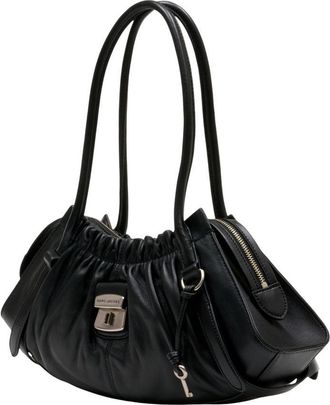 Marc Jacobs Womens The Satchel Shoulder Black Lambskin