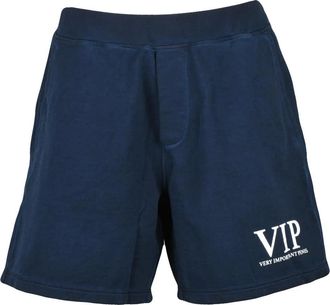 Dsquared2 Blue Cotton Sweatshirt Shorts