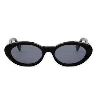 Fendi Ff Diamonds Black Oval Sunglasses