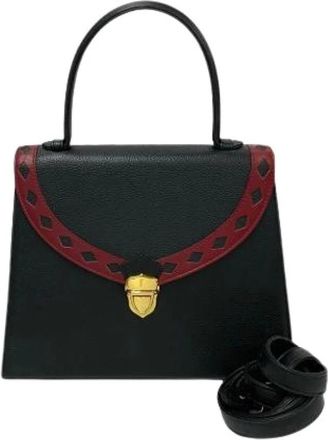 Saint Laurent Pre-owned Handbags, female, Black, Size: ONE SIZE Pre-owned Leather Handbag