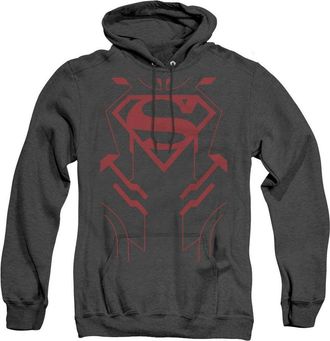 Gildan Justice League of America Superboy Adult Heather Hoodie / Hooded Sweatshirt