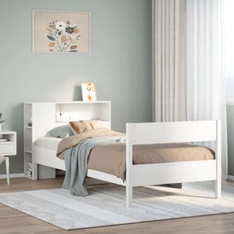 vidaXL Cama Con Estanter&iacute;a Sin Colch&oacute;n Madera Maciza De Pino 90x190 Cm Vidaxl