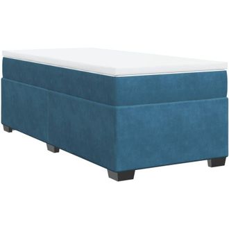 vidaXL Cama Box Spring Con Colch&oacute;n Terciopelo Azul Oscuro 80x200 Cm Vidaxl