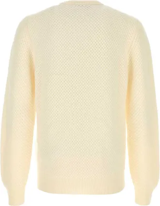 Dolce & Gabbana Mens Textured Virgin Wool Sweater Beige