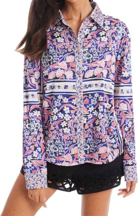 Allison New York Mia Button Down Shirt In Floral Scarf