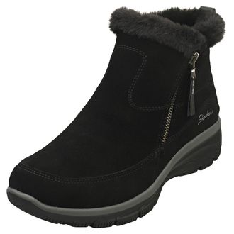 Skechers Womens Easy Going Cool Zip Ankle Boot, Black Suede, 6.5 UK