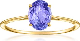 Ross-Simons Oval Tanzanite Ring in 14kt Yellow Gold