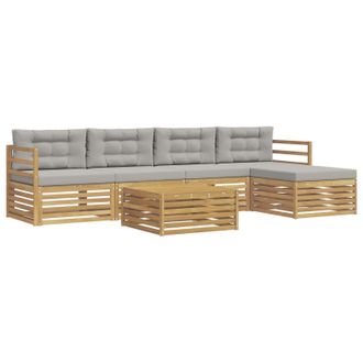 vidaXL Conjunto De Sof&aacute;s De Exterior 6 Pcs Blanco Y Gris Claro Vidaxl