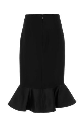 Fendi Womens Black Wool Skirt Gonne