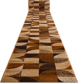 RugsX Passatoia Royal H387 Geometrico Marrone / Senape 100cm Brown 100x590 Cm
