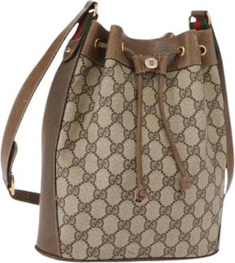 Gucci Pre-owned Bucket Bags, female, Beige, Size: ONE SIZE Pre-owned Plastic Bucket Bag