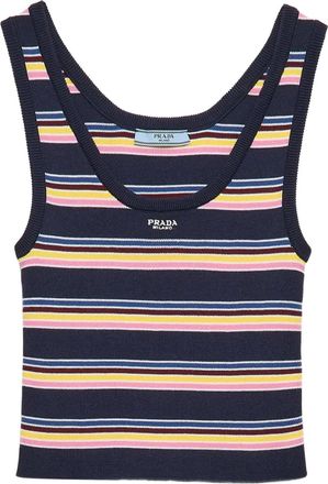 Prada Top a righe - Blu