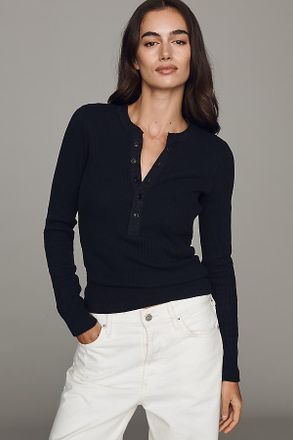 Citizens Of Humanity Drea Cotton Waffle Henley Top