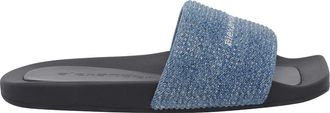 Alexander Wang Aw logo and strass pool sandals