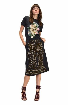 Cynthia Rowley Heart of Gold Tee in Black at Nordstrom, Size X-Small