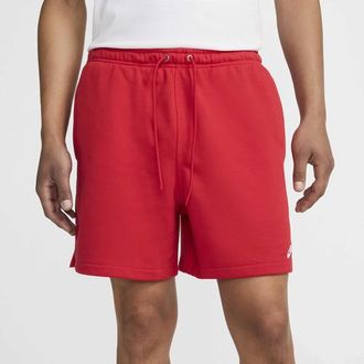 Nike Mens Club Flow French Terry Shorts - University Red/White/University Red Size XL