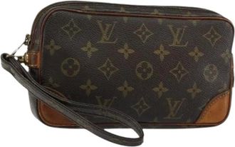 Louis Vuitton Pre-owned Clutches, female, Brown, Size: ONE SIZE Pre-owned Canvas Clutch