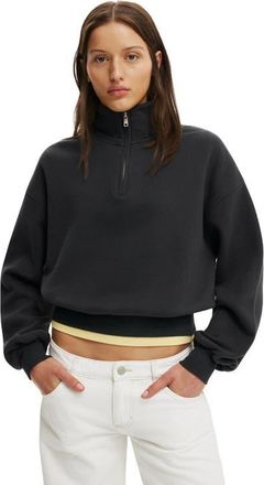 Cotton On Womens Quarter Zip Sweatshirt in Shadowstone at Nordstrom, Size Xx-Large