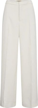 Mos Mosh Klassieke hoge taille broek in Ecru - Dames - Wijde Broeken - Beige - M - Polyester - Broeken
