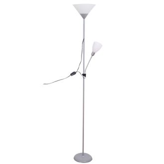 Eglo Brilliant Spari 4 L&aacute;mpara De Pie Aluminio Plateado Blanco