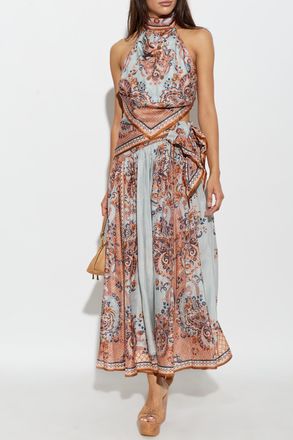 Zimmermann Silk Skirt With Decorative Tie, Womens, Multicolour