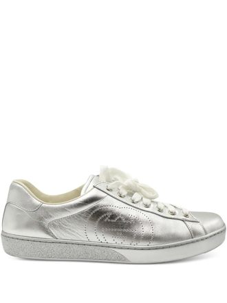 Gucci Ace leather logo sneakers - men - Calf Leather/Rubber/Calf Leather - 7 - Grey