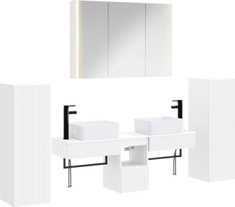vidaXL Juego De Muebles De Ba&ntilde;o 6 Uds. Blanco Vidaxl
