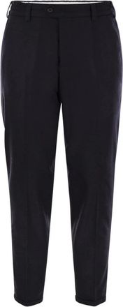 PT01 Getailleerde broek met elastische tailleband - Heren - Nette broeken - Blauw - W33 - Leer - Broeken