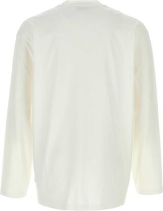 Jil Sander Mens White Cotton T-Shirt Latte Exterior