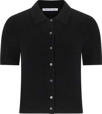 Alexander Wang Alexander Wang, Cardigans, female, Black, Size: M Polo Cardigan