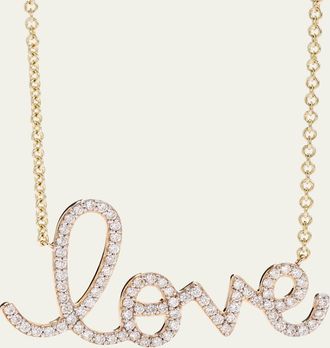 Sydney Evan 14k Diamond Love Script Necklace, Multi Gold