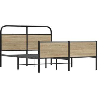 vidaXL Bed Frame without Mattress 120x200 cm Sonoma Oak Engineered Wood Vidaxl