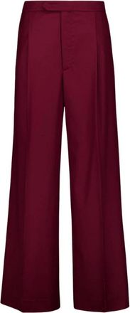 Zeus + Dione Fractal Tailored Wool Broeken - Dames - Wijde Broeken - Bruin - S - Wol - Broeken