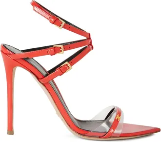 Elisabetta Franchi Stiletto leren sandalen - Rood