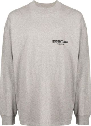 Fear of God logo-print long-sleeve T-shirt - men - Cotton - M - Grey