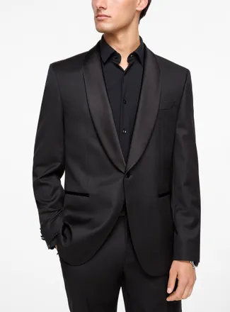 BOSS Mens Satiny shawl collar tuxedo jacket